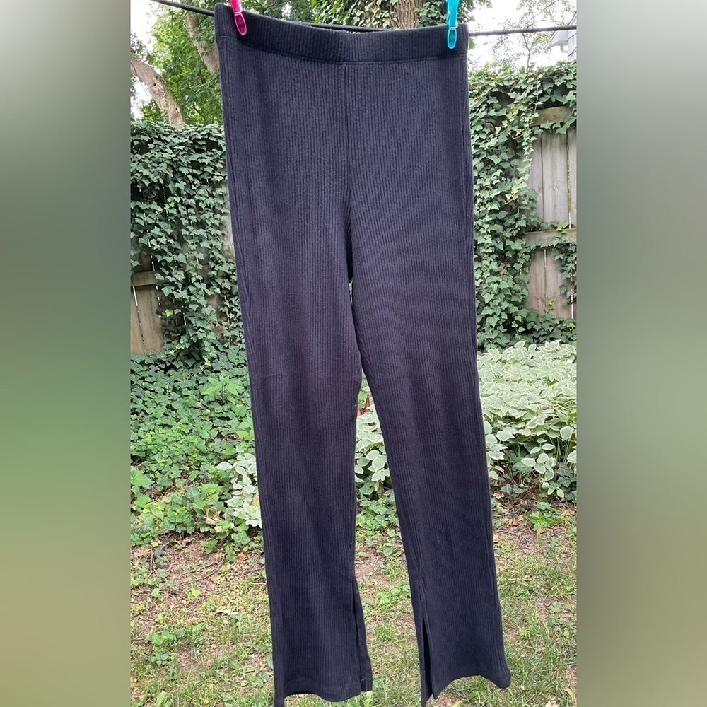 Electric & Rose Ribbed Split Leg Rayon Pant - Picture 2 of 7